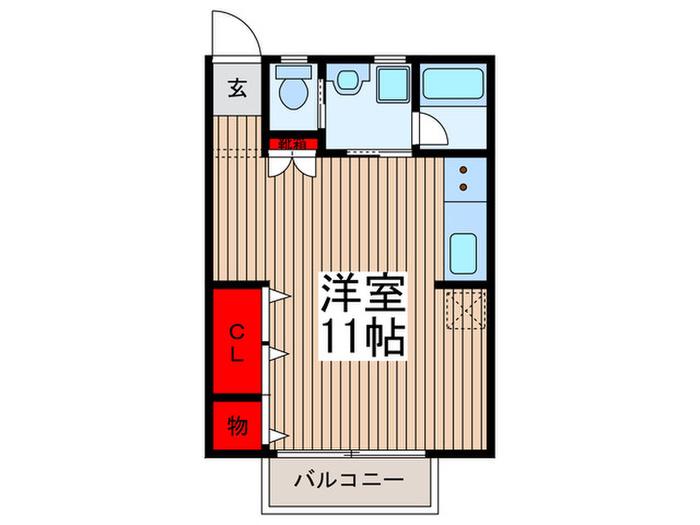 LILYHOUSE(ワンルーム/1階)の間取り写真