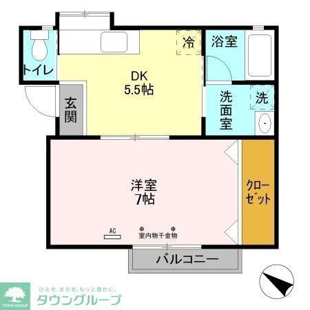 マイルーム藤IV(1DK/2階)の間取り写真