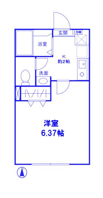 クレール上大岡弐番館(1K/2階)の間取り写真