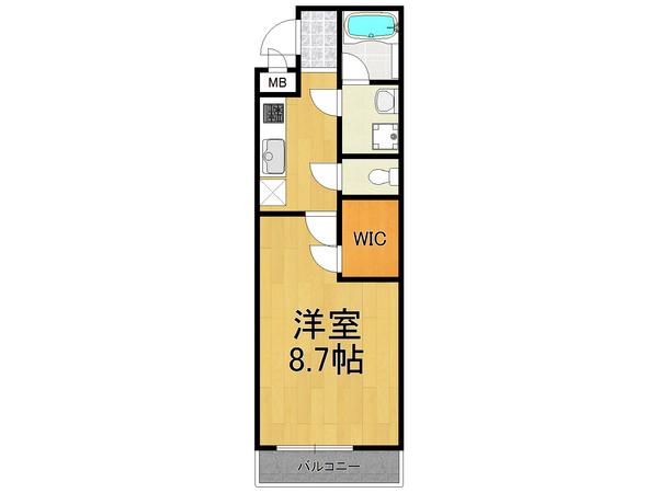 フジパレス夙川江上町(1K/3階)の間取り写真