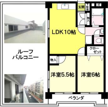 行徳クレードルハイツ(2LDK/4階)の間取り写真