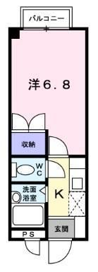 ニューシティアベニュ-A(1K/1階)の間取り写真