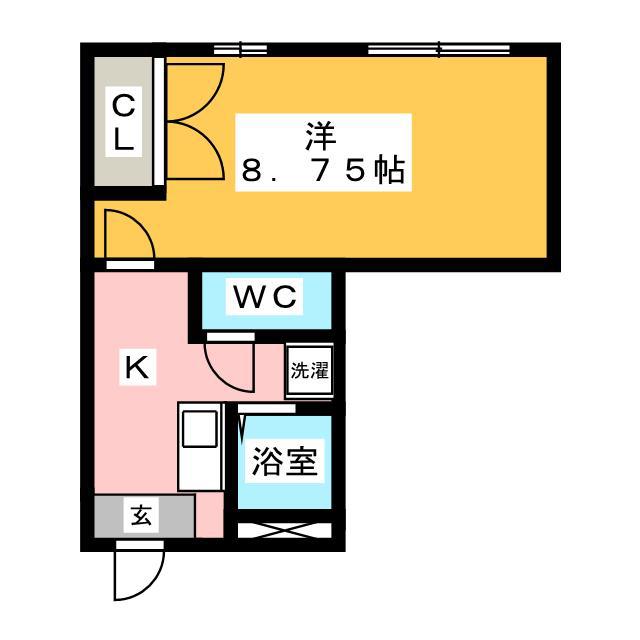 ロハシーK(1K/2階)の間取り写真
