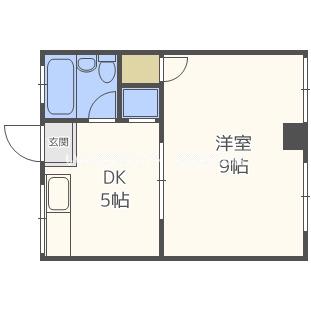 メゾン豊津I(1DK/3階)の間取り写真