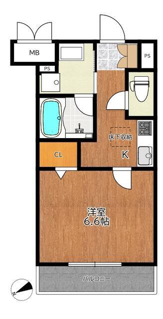 TRAMONT-U(1K/1階)の間取り写真