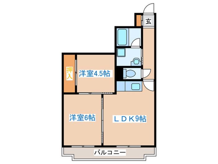 エスアイマンション(2LDK/7階)の間取り写真