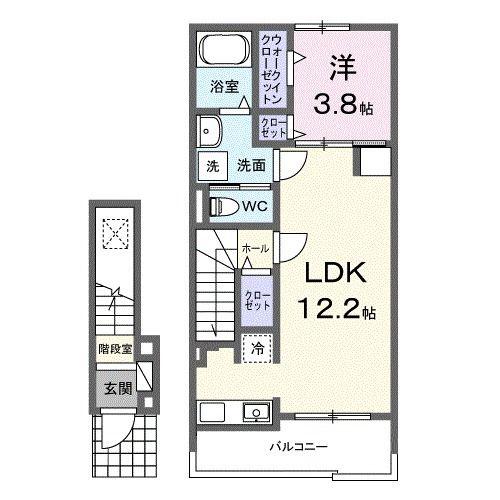 ヴィオラ マーレ(1LDK/2階)の間取り写真