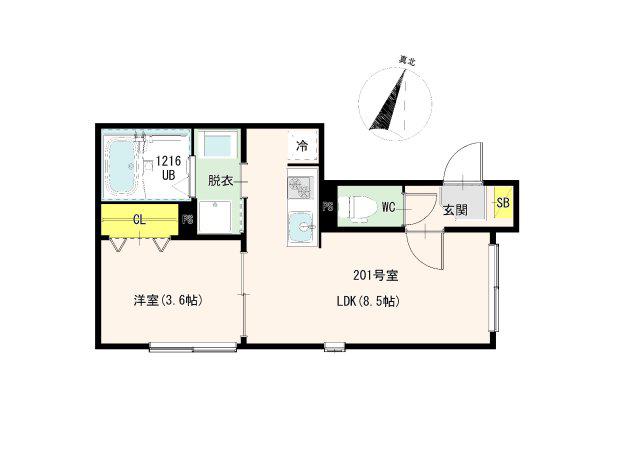 HANA HOUSE 小岩(1LDK/2階)の間取り写真