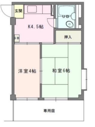 カッスルハイム(2K/3階)の間取り写真