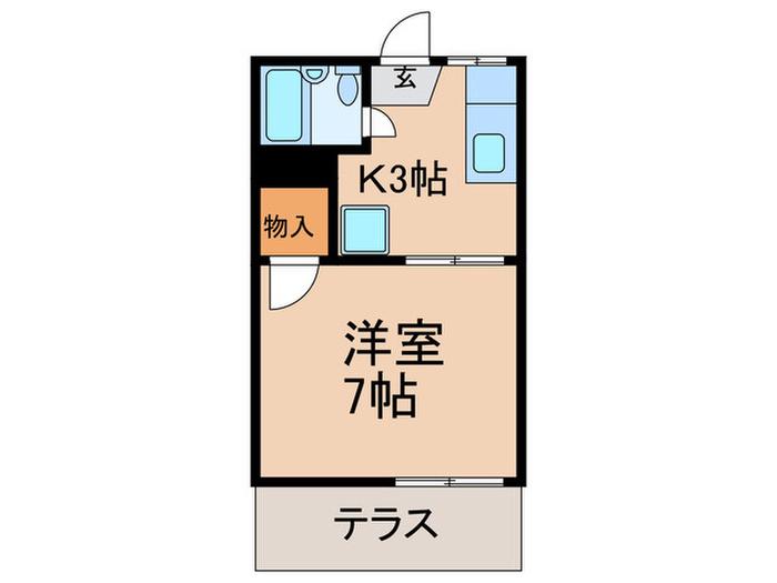 コーポグリーン長久手(1K/1階)の間取り写真