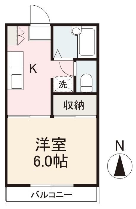 リーバハイツ伏石(1K/1階)の間取り写真