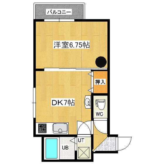 藤グリーンマンション(1DK/4階)の間取り写真
