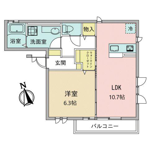 レガート溝の口(1LDK/3階)の間取り写真