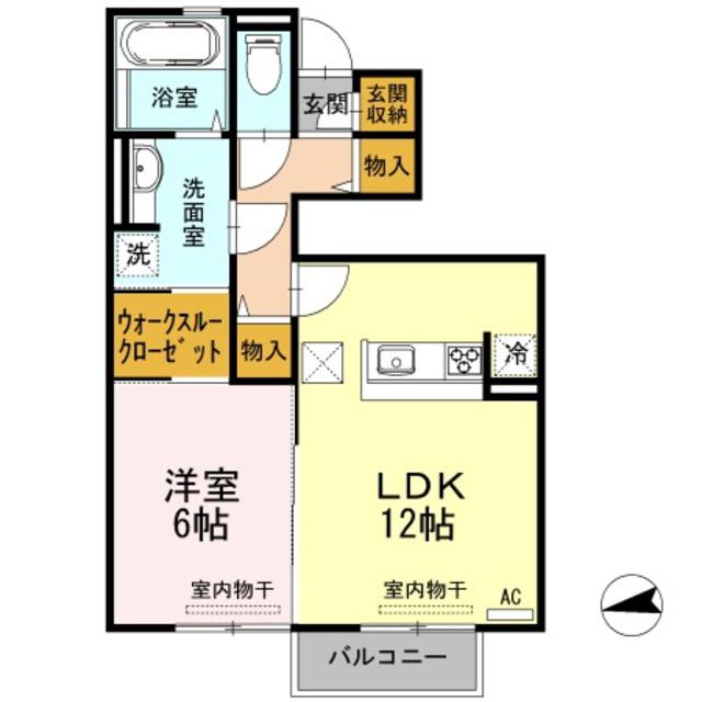D-ROOM・SKIV(1LDK/1階)の間取り写真