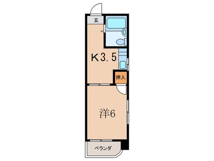 KS COURT 西明石(1K/5階)の間取り写真