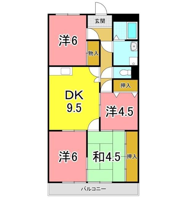 三幸フェニックス(4DK/1階)の間取り写真