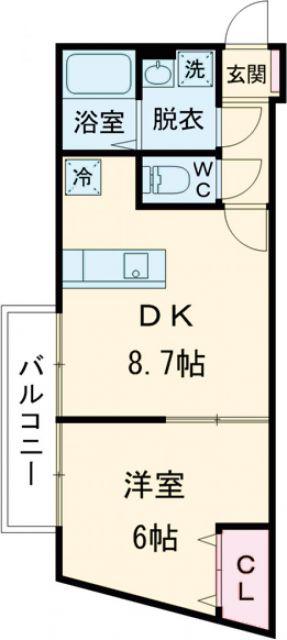 RIVE GAUCHE(1DK/2階)の間取り写真