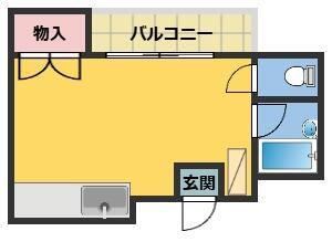 ハウスアツタ(ワンルーム/3階)の間取り写真