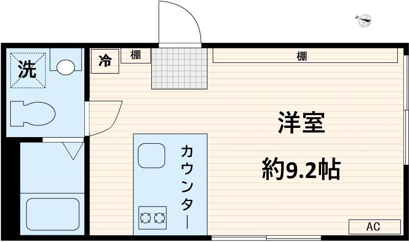 トリアス541(ワンルーム/2階)の間取り写真