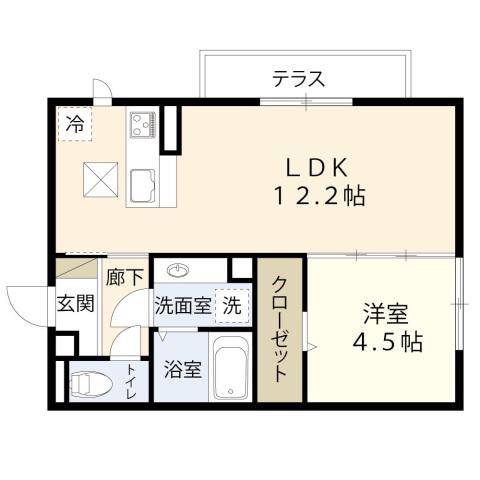 スマイルオン(1LDK/3階)の間取り写真