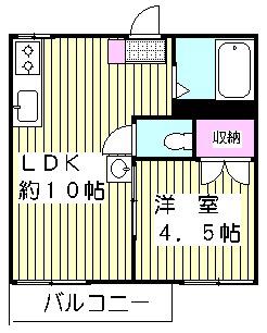 ラ・フェール北町(1LDK/2階)の間取り写真