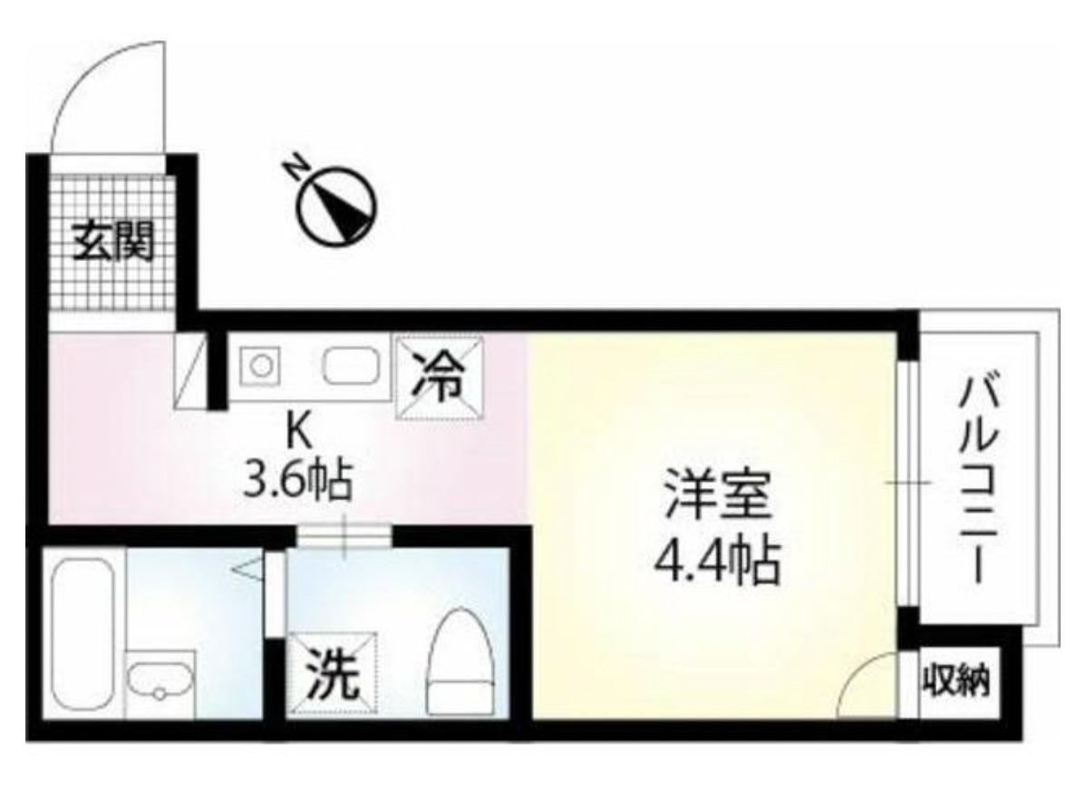 ラウレア(1K/1階)の間取り写真