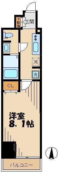 マーロ府中レジデンス♯R(1K/7階)の間取り写真