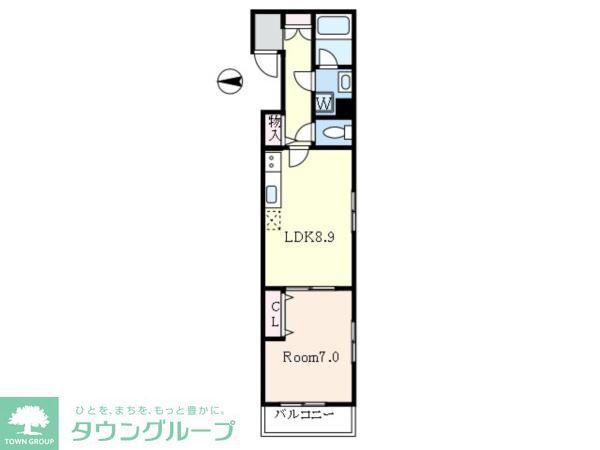 CRETE西荻窪(1LDK/1階)の間取り写真