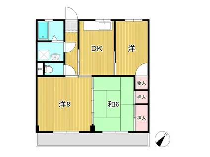 陽崇台ハイツ(3DK/2階)の間取り写真