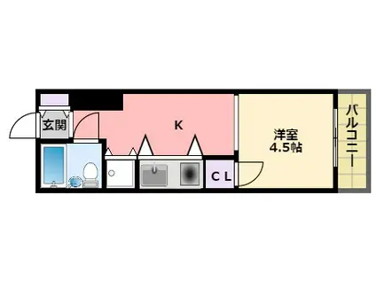 宝城ビル(1K/4階)の間取り写真