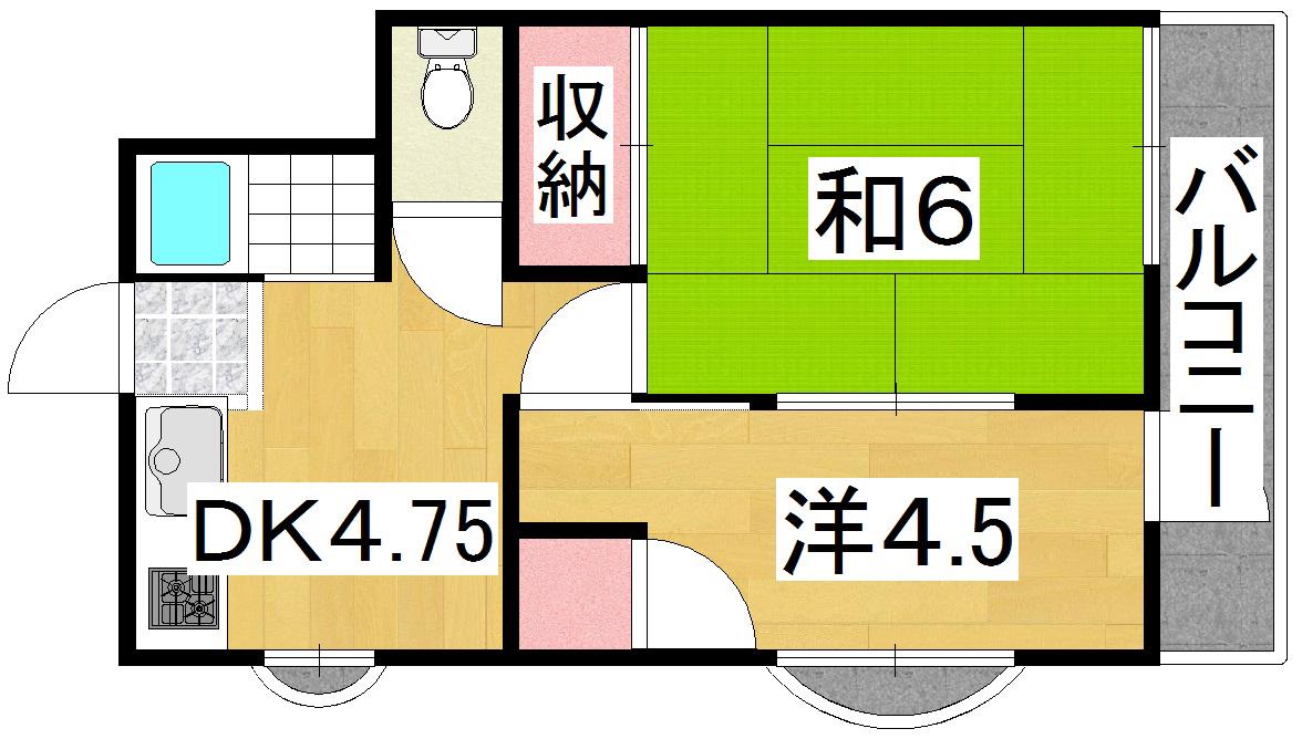 ボザールマンション(2DK/3階)の間取り写真