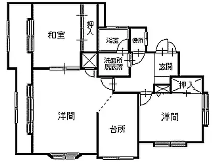 パルム2号館(3K/2階)の間取り写真