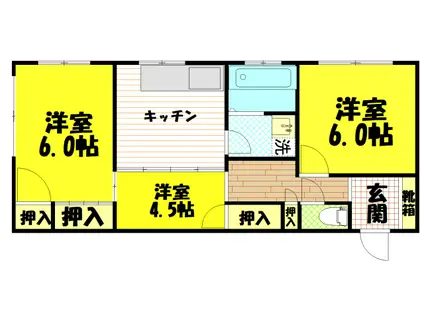 奥江マンション(3K/3階)の間取り写真