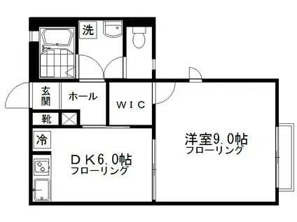 リヴィエールII(1DK/1階)の間取り写真