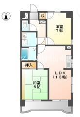 グランデュール今1(2LDK/2階)の間取り写真