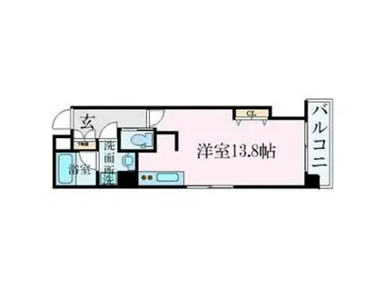 LIVEMAX MOON(ワンルーム/6階)の間取り写真