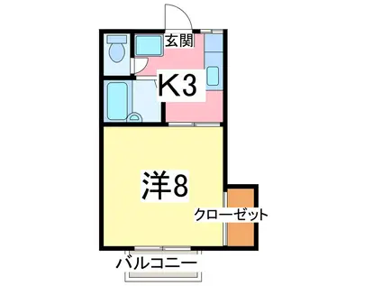 アプローズ東太田(1K/1階)の間取り写真