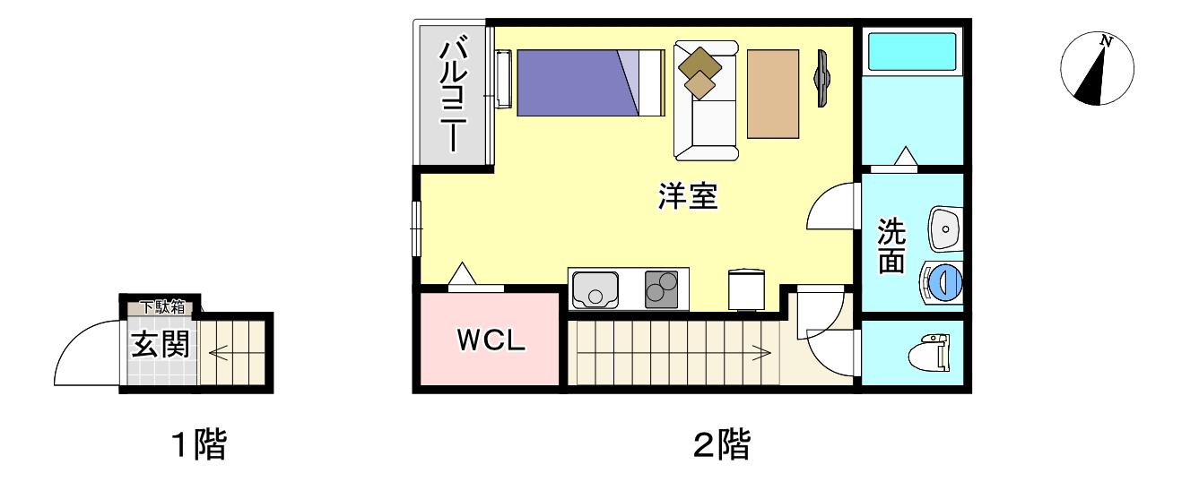 KO-KIN.HOUSE IMARIII(1K/2階)の間取り写真