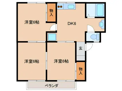 セジュールモリ(3DK/2階)の間取り写真
