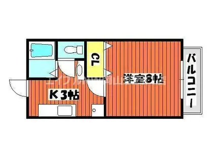 シングルライフ富田(1K/2階)の間取り写真