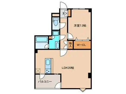 シリウス大濠(1LDK/5階)の間取り写真