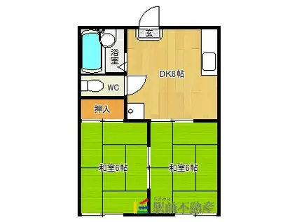 カーサ鍋島(2DK/2階)の間取り写真