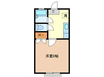 第3シャトーナツヤマ(1K/3階)の間取り写真
