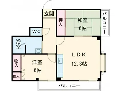 ソレーユYAMADA(2LDK/2階)の間取り写真