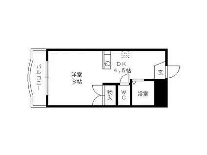 エスパシオ江頭I(ワンルーム/2階)の間取り写真