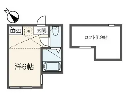 ユナイト和田町ジェームス・スチュアート(ワンルーム/2階)の間取り写真