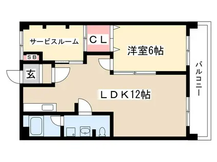 スカイル白川(1LDK/4階)の間取り写真