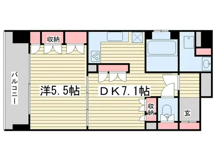 リーガル京都河原町五条II(1DK/4階)の間取り写真