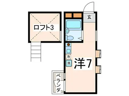 アップルハウス佐野(ワンルーム/2階)の間取り写真