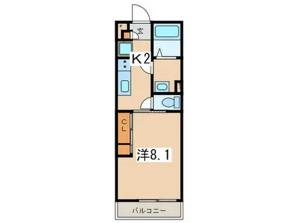 リブリ・T・S湘南台(1K/2階)の間取り写真